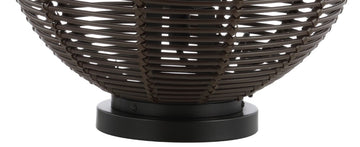 Jigu 22" Outdoor Woven Globe Asian LED Lantern - JONATHAN Y